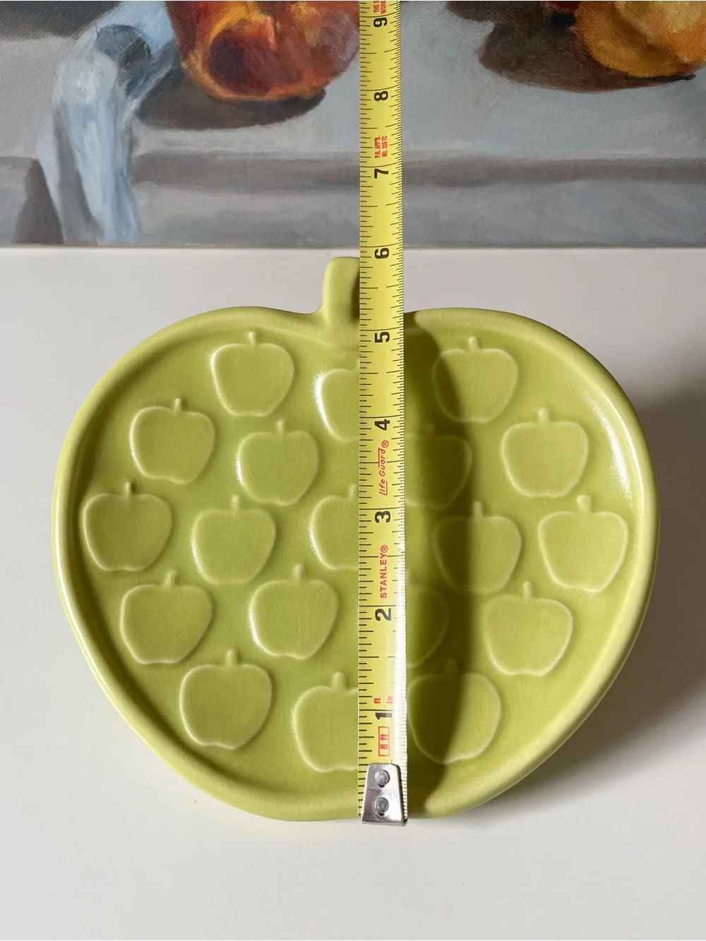 Rare Jonathan Adler Green Apple Shaped Plate 6.5” Archived Ceramic Pottery